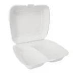 White Bagasse 2-Compartment Meal Box