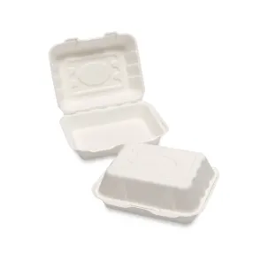 Natural Leaf White Bagasse Food Box