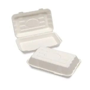 Natural Leaf Medium White Bagasse Food Box